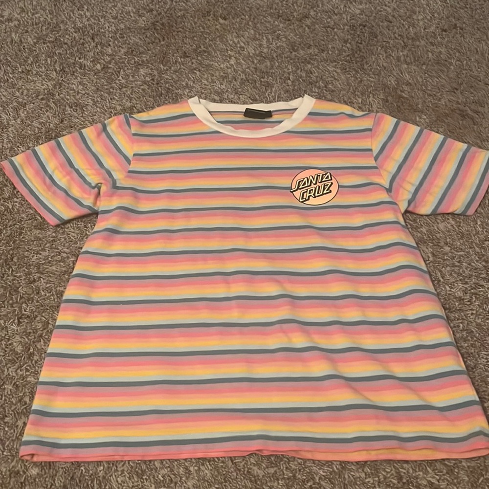 A santa cruz tee-shirt pastel colors, size medium, light weight and comfy.